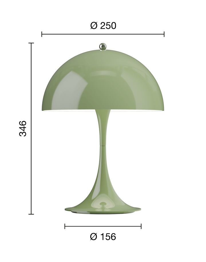 Panthella 250 portabel bordslampa, Opaque moss green Louis Poulsen