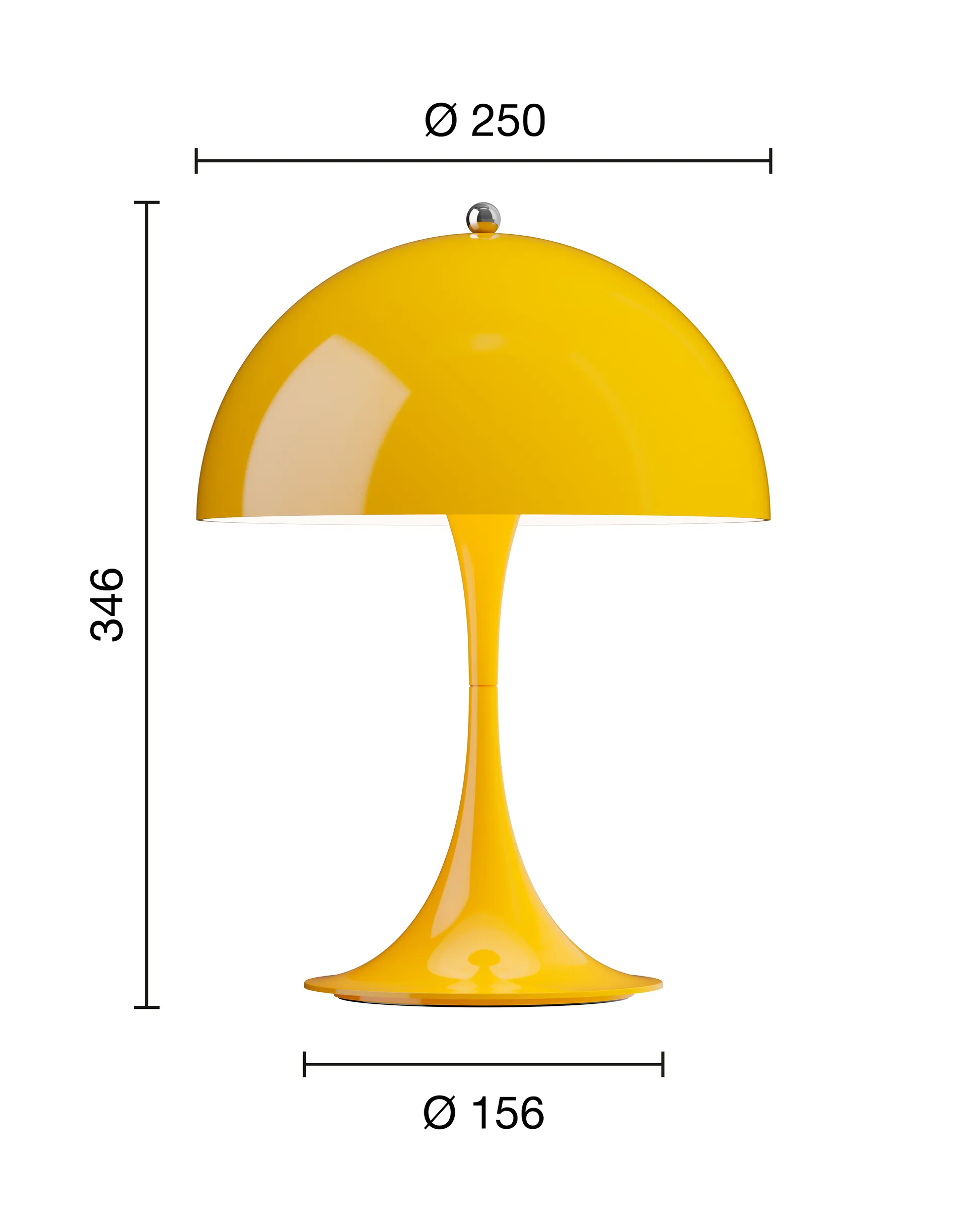 Panthella 250 portabel bordslampa, Opaque yellow Louis Poulsen