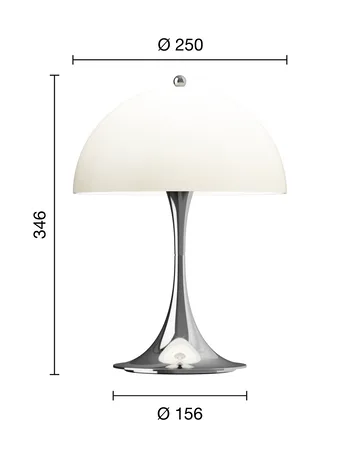 Panthella 250 portabel bordslampa V3 - Chrome opal beige - Louis Poulsen
