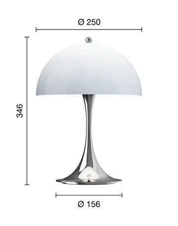 Panthella 250 portabel bordslampa V3 - Chrome opal blue grey - Louis Poulsen