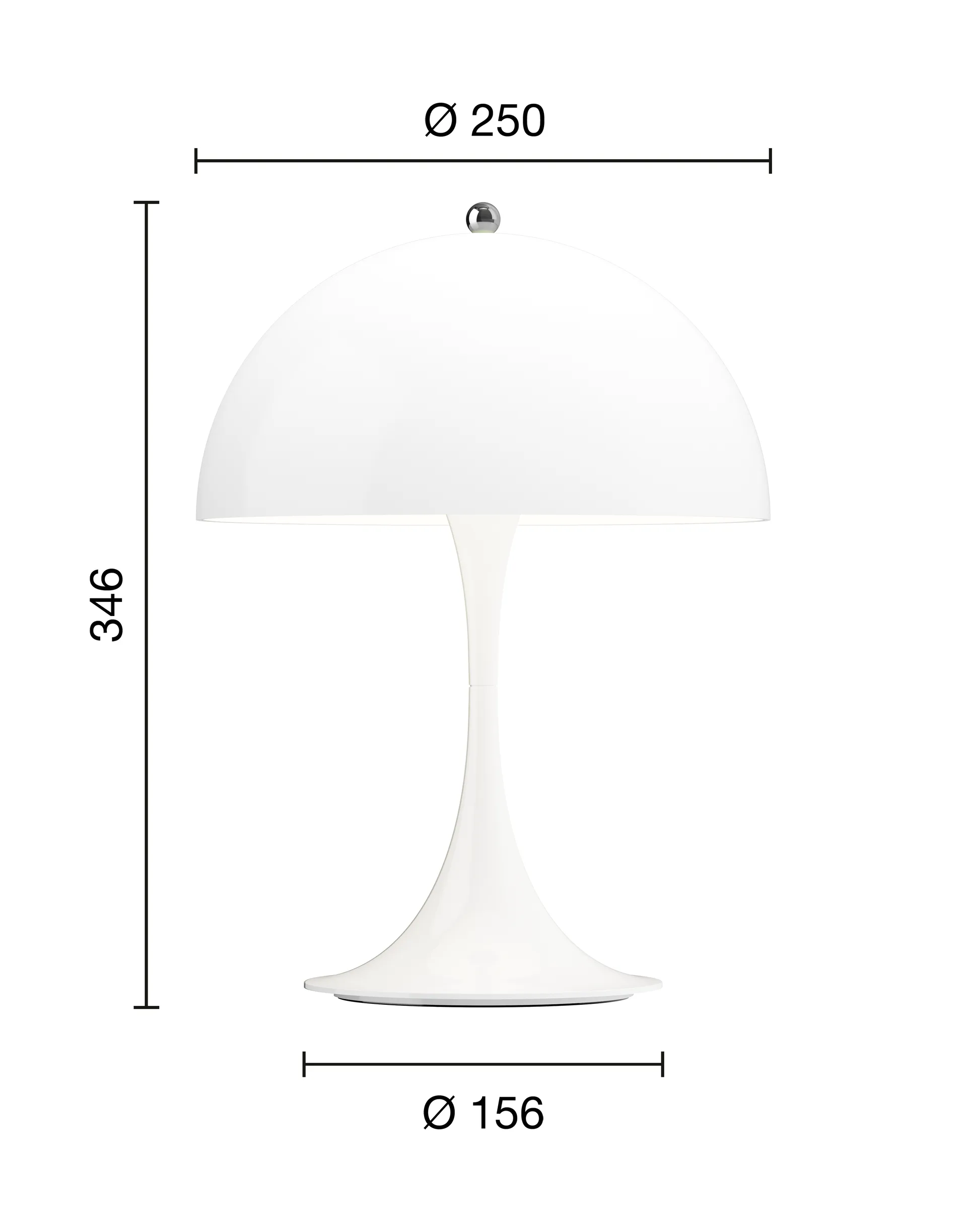 Panthella 250 portabel bordslampa V3, Opal white Louis Poulsen