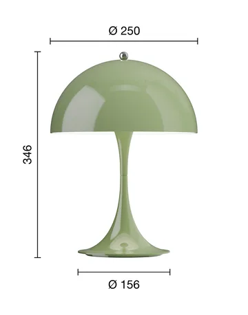 Panthella 250 portabel bordslampa V3 - Opaque moss green - Louis Poulsen