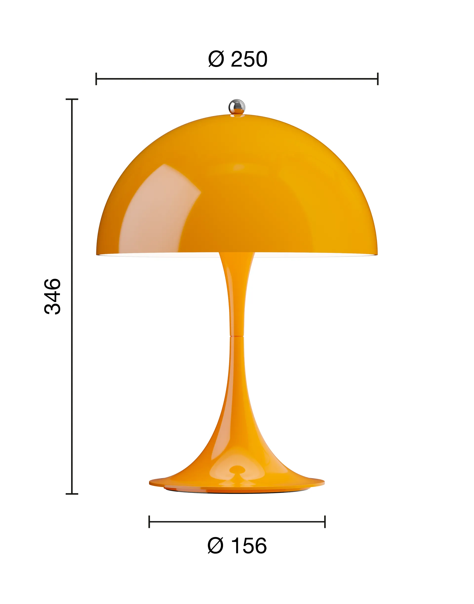 Panthella 250 portabel bordslampa V3, Opaque orange Louis Poulsen