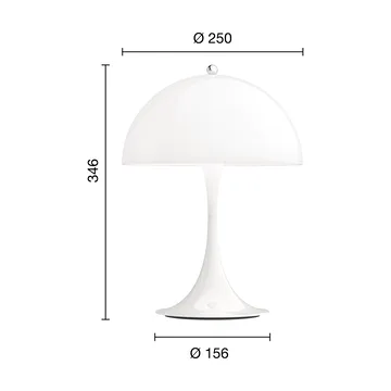 Panthella 250 portabel bordslampa V3 - Vit opal akryl - Louis Poulsen