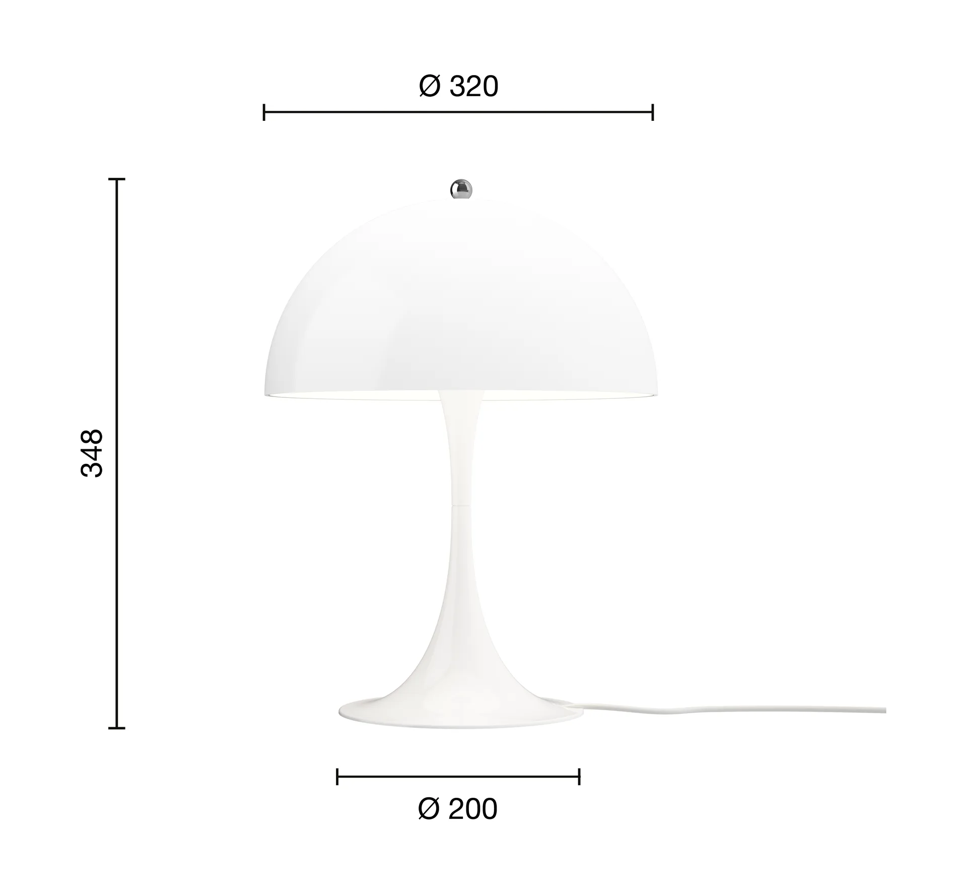 Panthella 320 bordslampa, Opal white Louis Poulsen