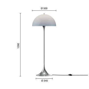 Panthella 500 golvlampa - Original opal blue grey - Louis Poulsen