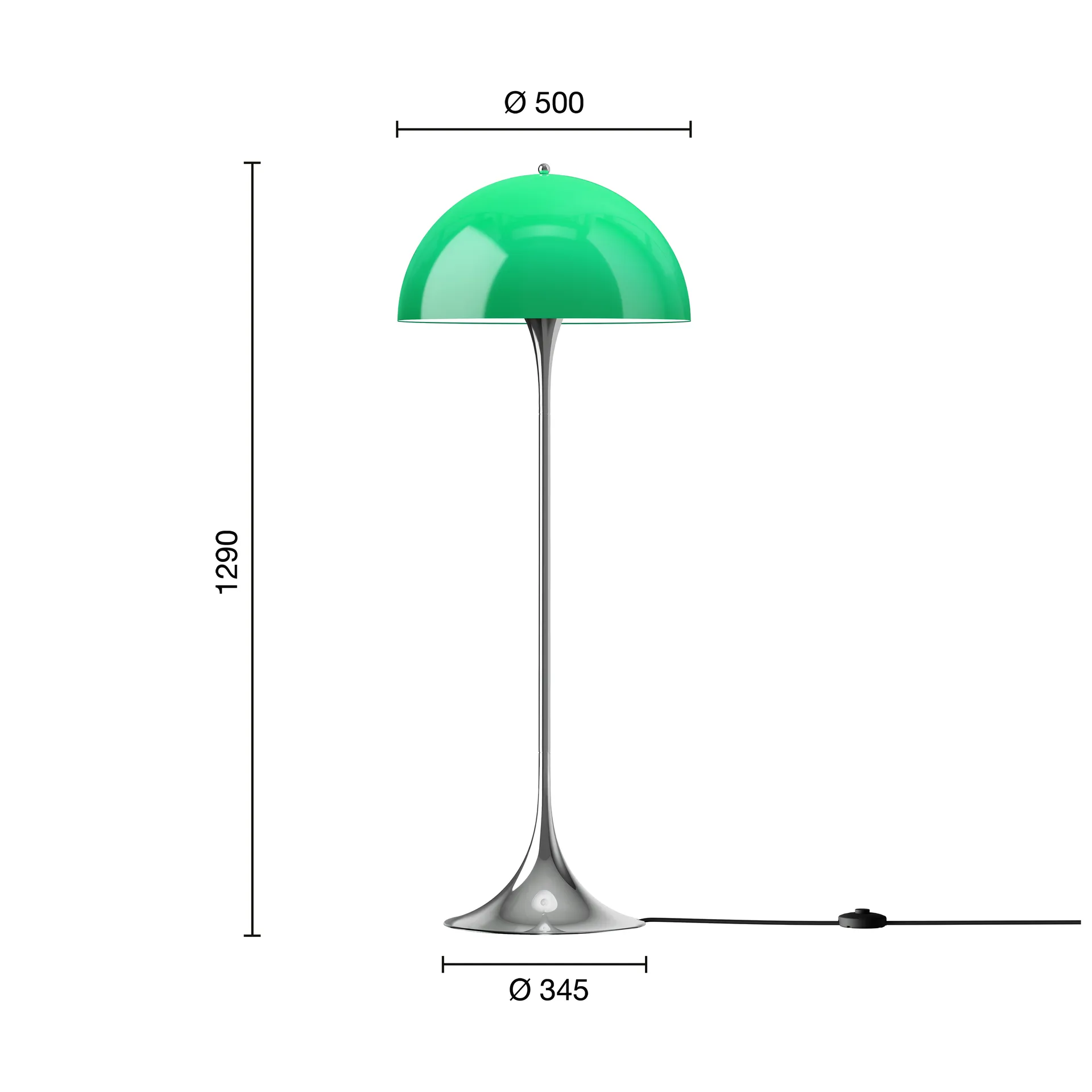 Panthella 500 golvlampa, Original opal green Louis Poulsen