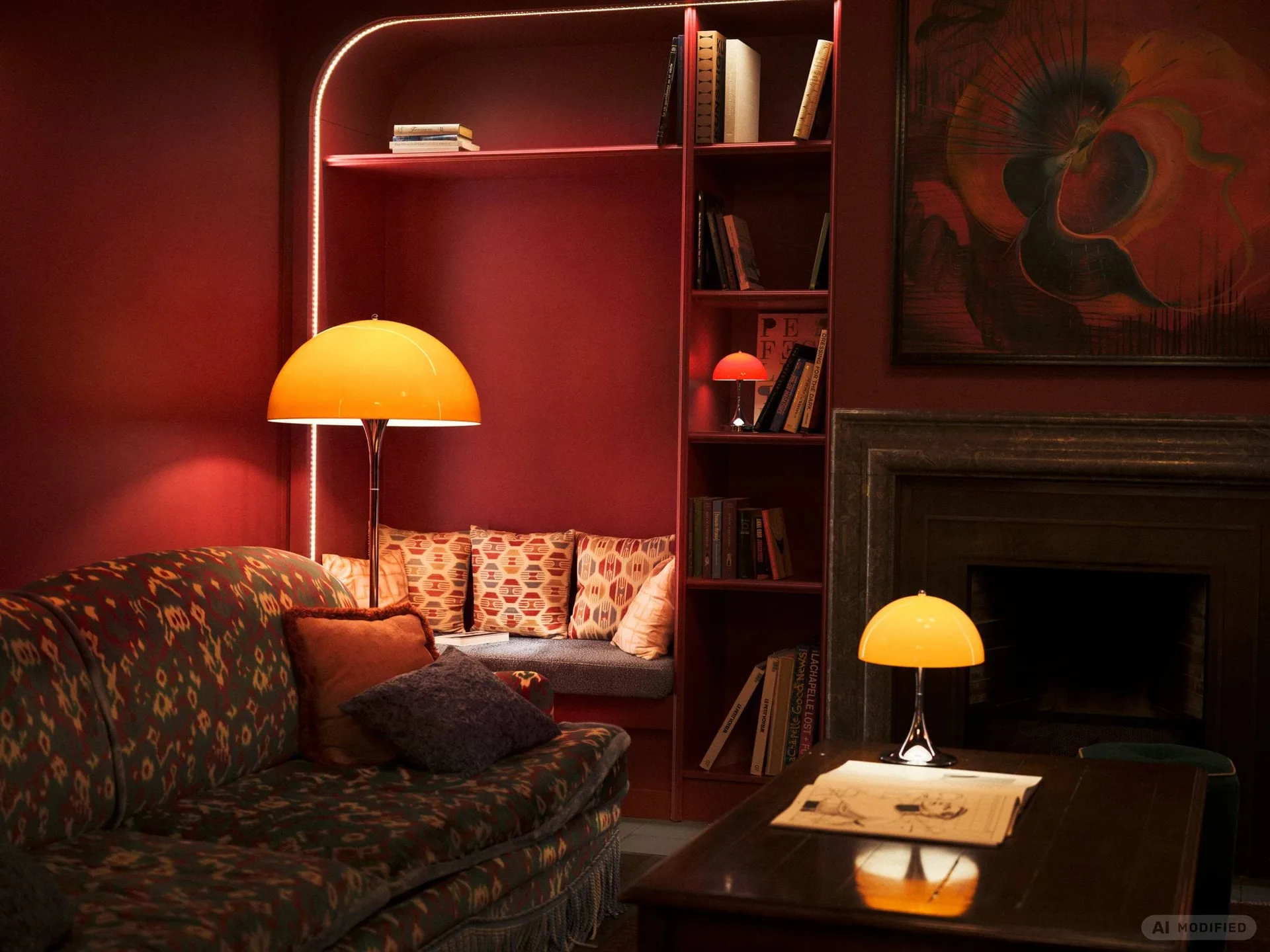 Panthella 500 golvlampa, Original opal orange Louis Poulsen