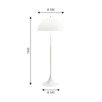 Panthella 500 golvlampa - V3, Opal white - Louis Poulsen