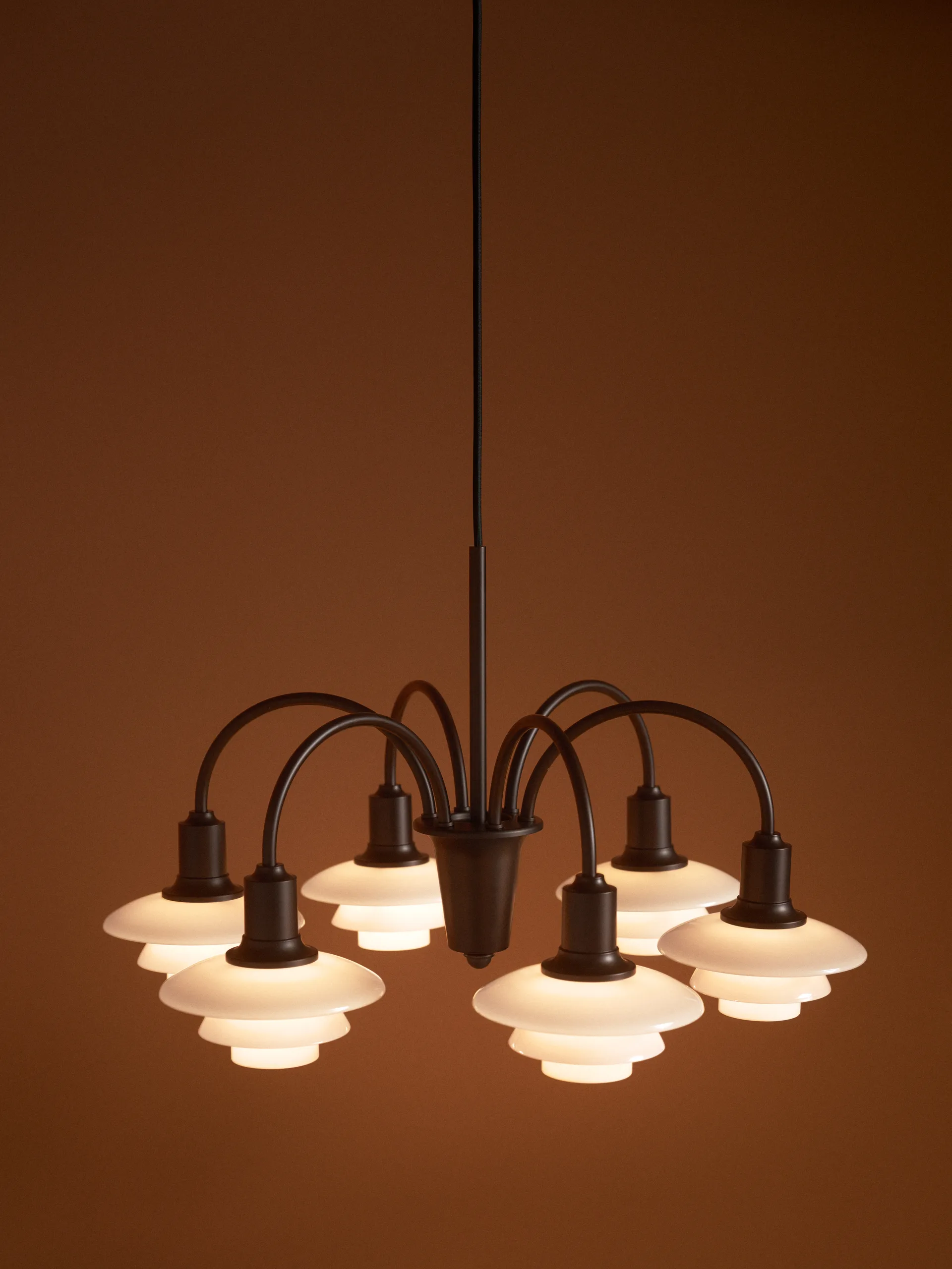 PH 1/1 Chandelier Centenary Edition ljuskrona, Brass-dusty terracotta, 6 armar Louis Poulsen