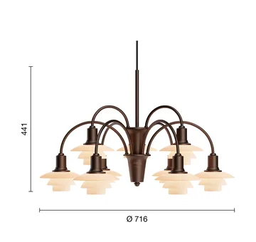 PH 1/1 Chandelier Centenary Edition ljuskrona - Brass-dusty terracotta, 9 armar - Louis Poulsen