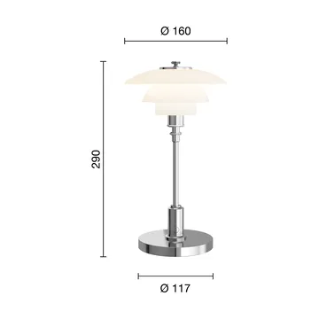 PH 1/1 portabel bordslampa - Krompläterad - Louis Poulsen