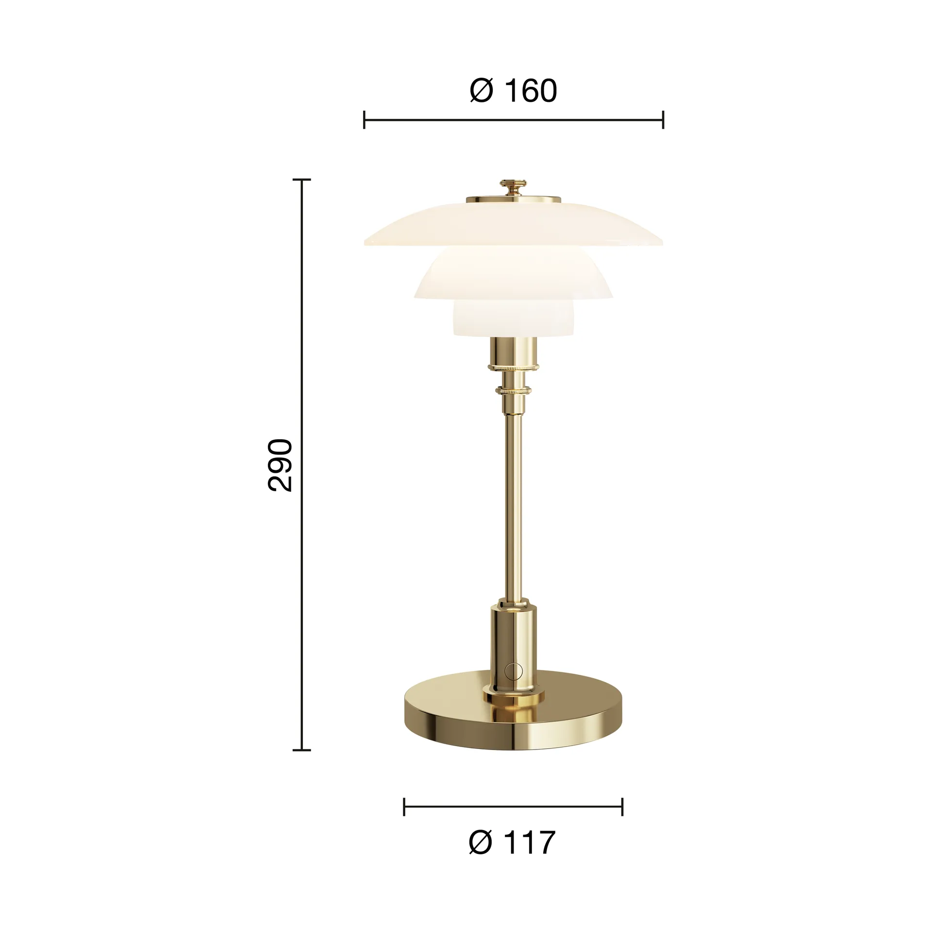 PH 1/1 portabel bordslampa, Mässingpläterad Louis Poulsen