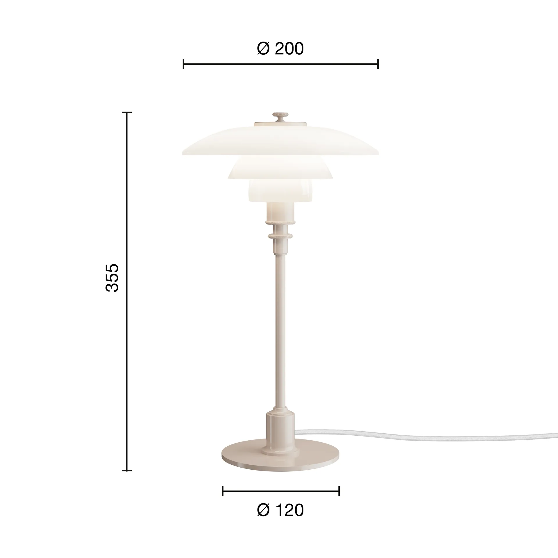 PH 2/1 bordslampa, Glossy beige Louis Poulsen