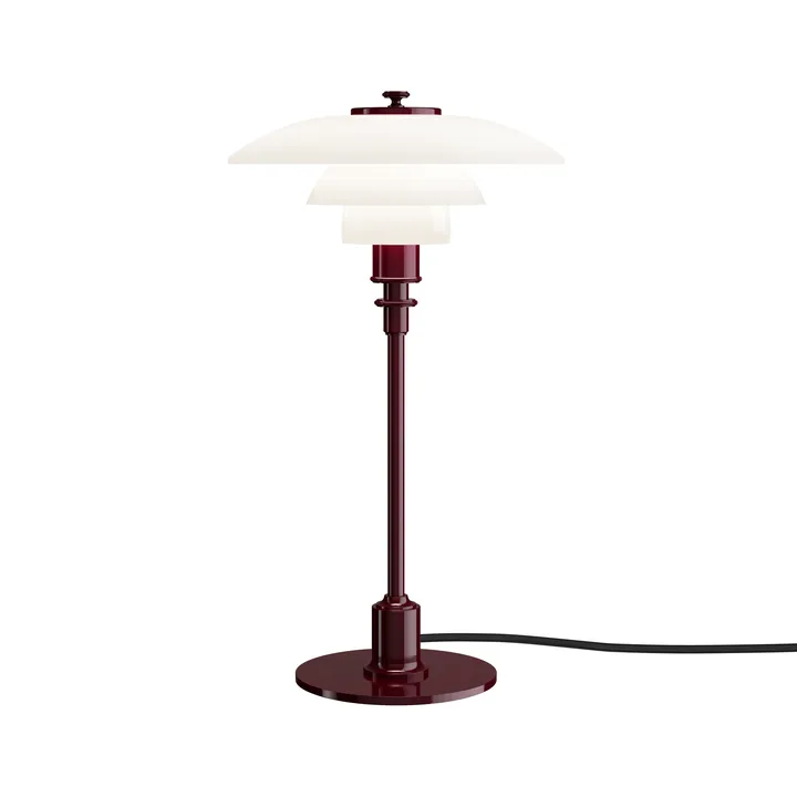 PH 2/1 bordslampa - Glossy burgundy - Louis Poulsen