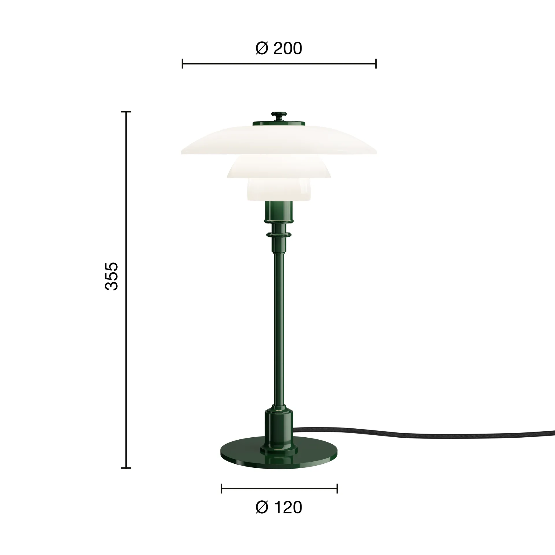 PH 2/1 bordslampa, Glossy deep green Louis Poulsen