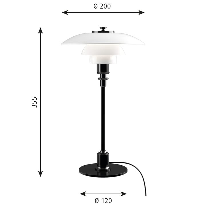 PH 2/1 bordslampa, Svart Louis Poulsen