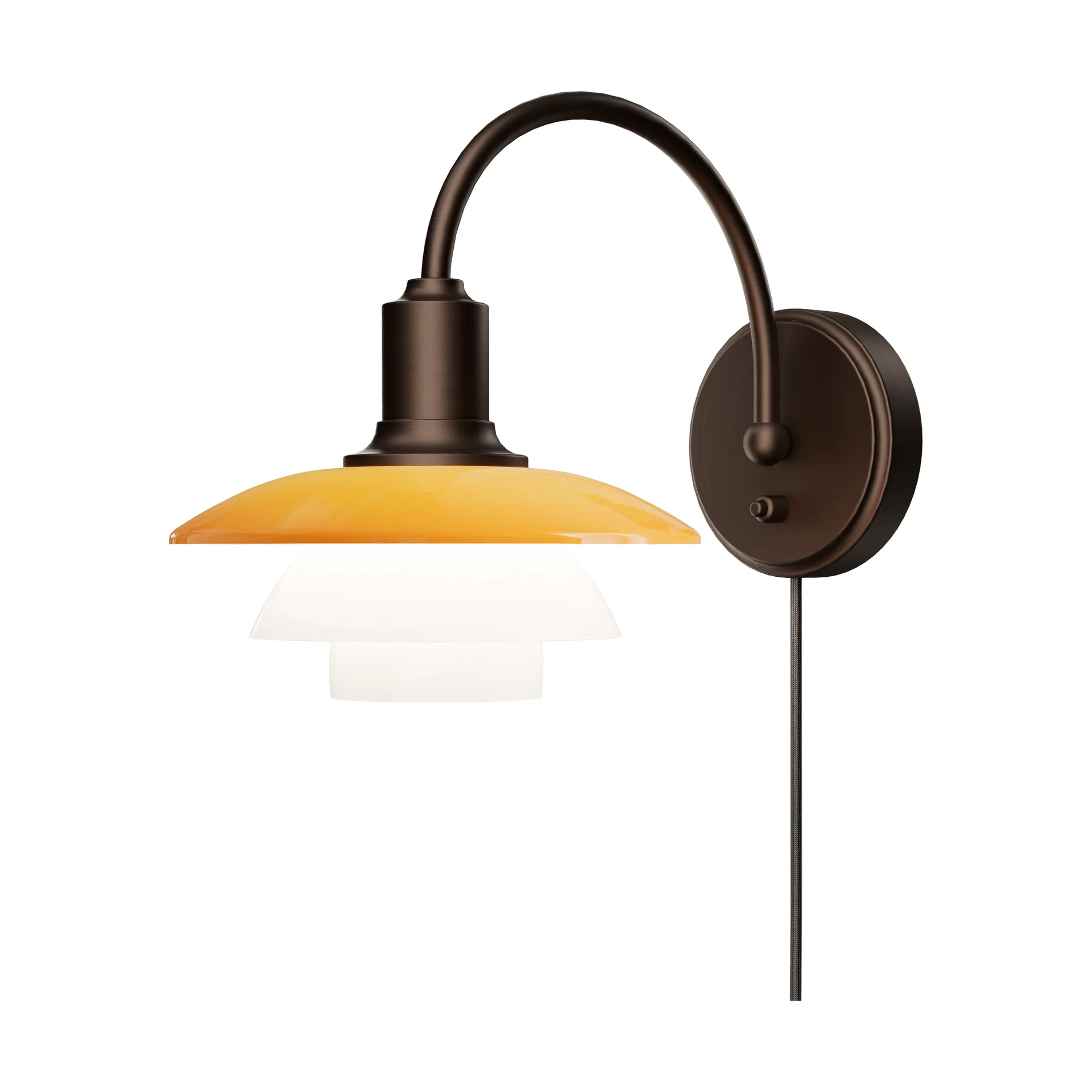 PH 2/2 Centenary Edition vägglampa, Amber-opal white, stickkontakt Louis Poulsen