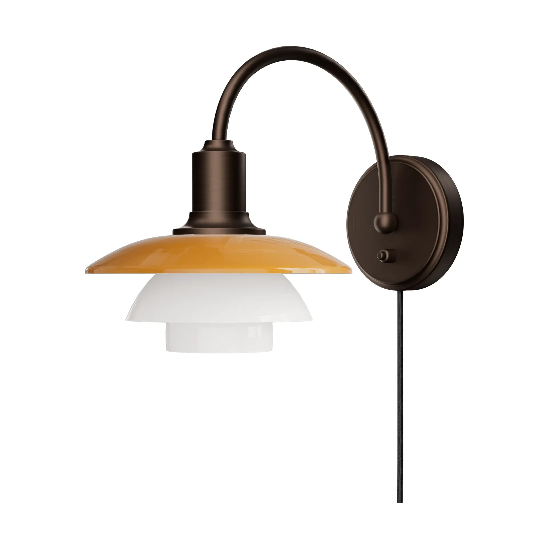 PH 2/2 Centenary Edition vägglampa, Amber-opal white, stickkontakt Louis Poulsen
