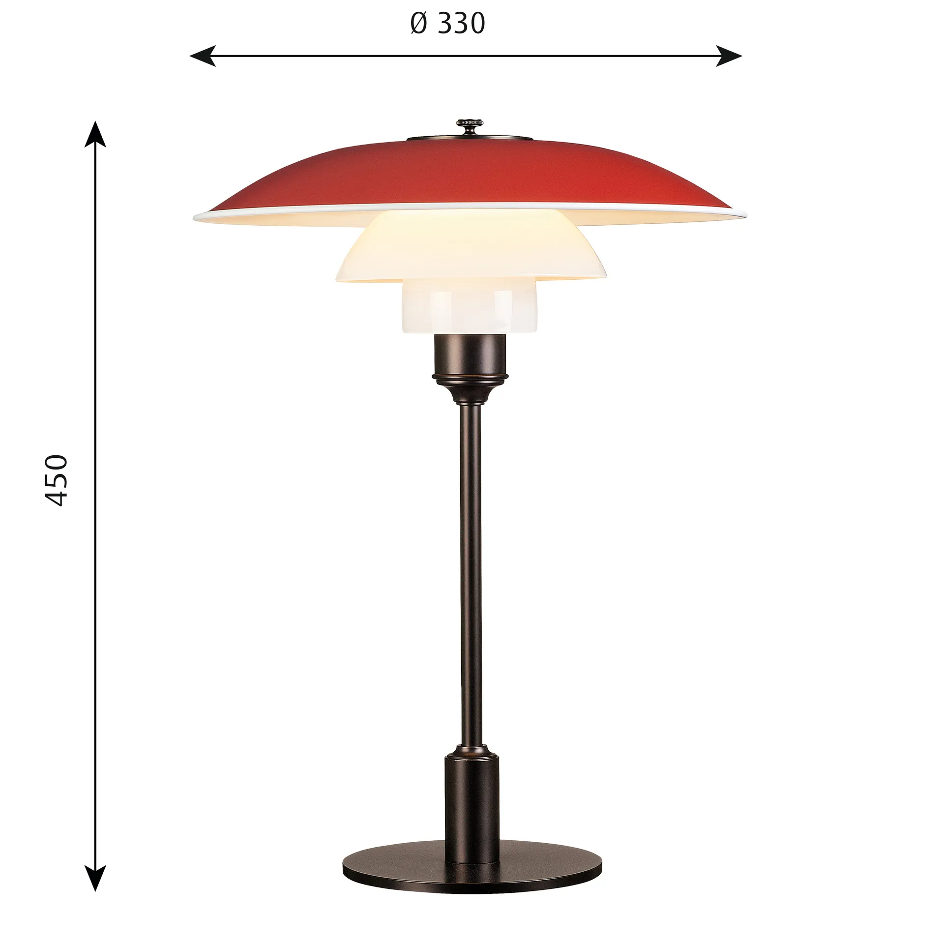 PH 3½-2½ bordslampa, Röd Louis Poulsen
