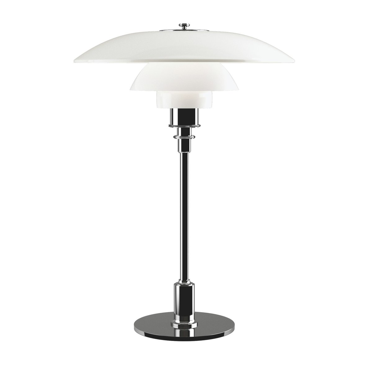 Louis Poulsen PH 3½-2 ½ opalglas bordslampa Krom | Skandinavisk Design | Bordslampor | Silverfärgad