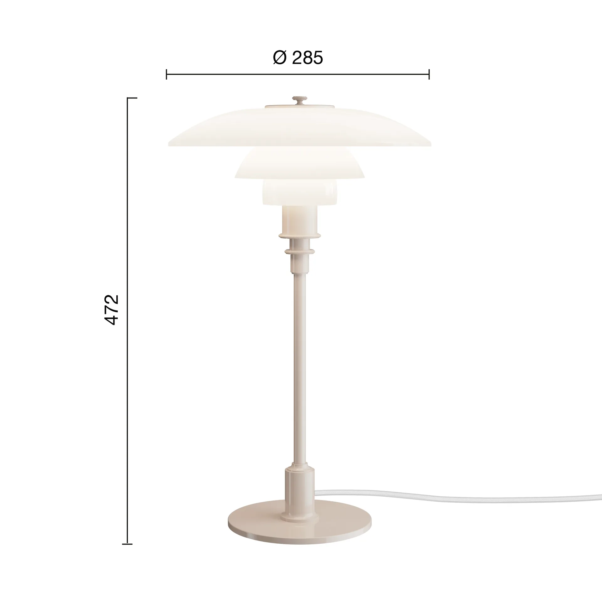 PH 3/2 bordslampa, Glossy beige Louis Poulsen