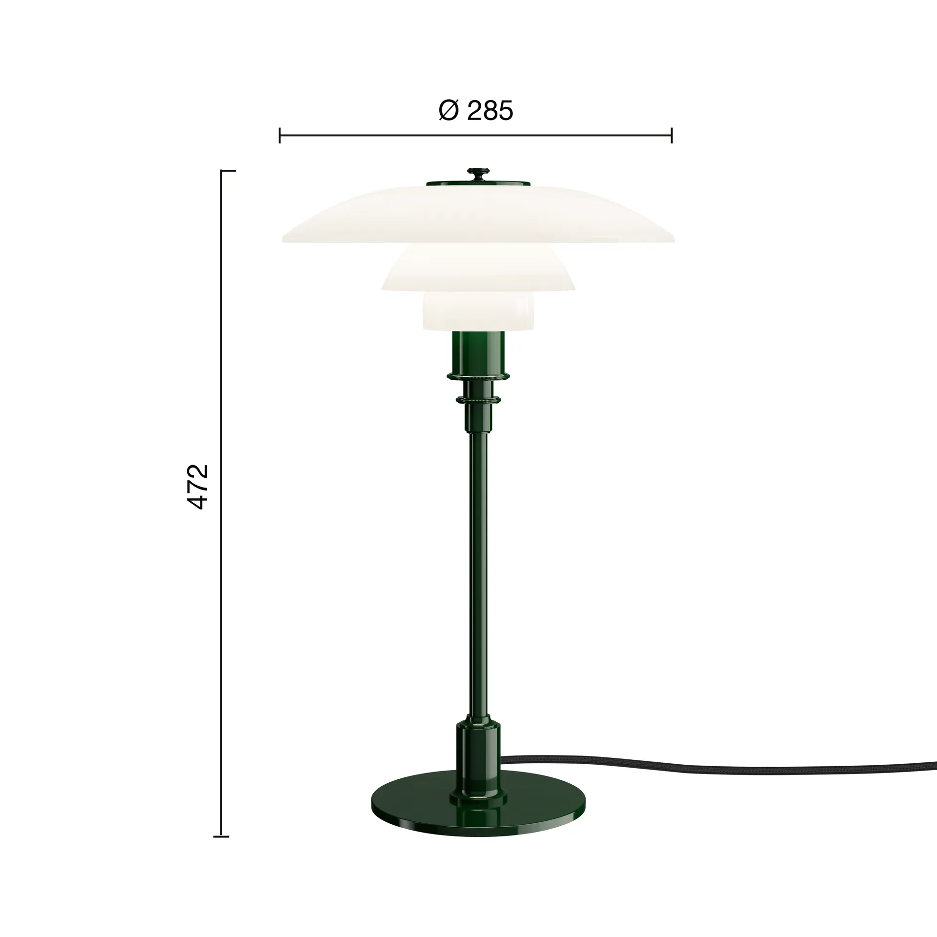 PH 3/2 bordslampa, Glossy deep green Louis Poulsen