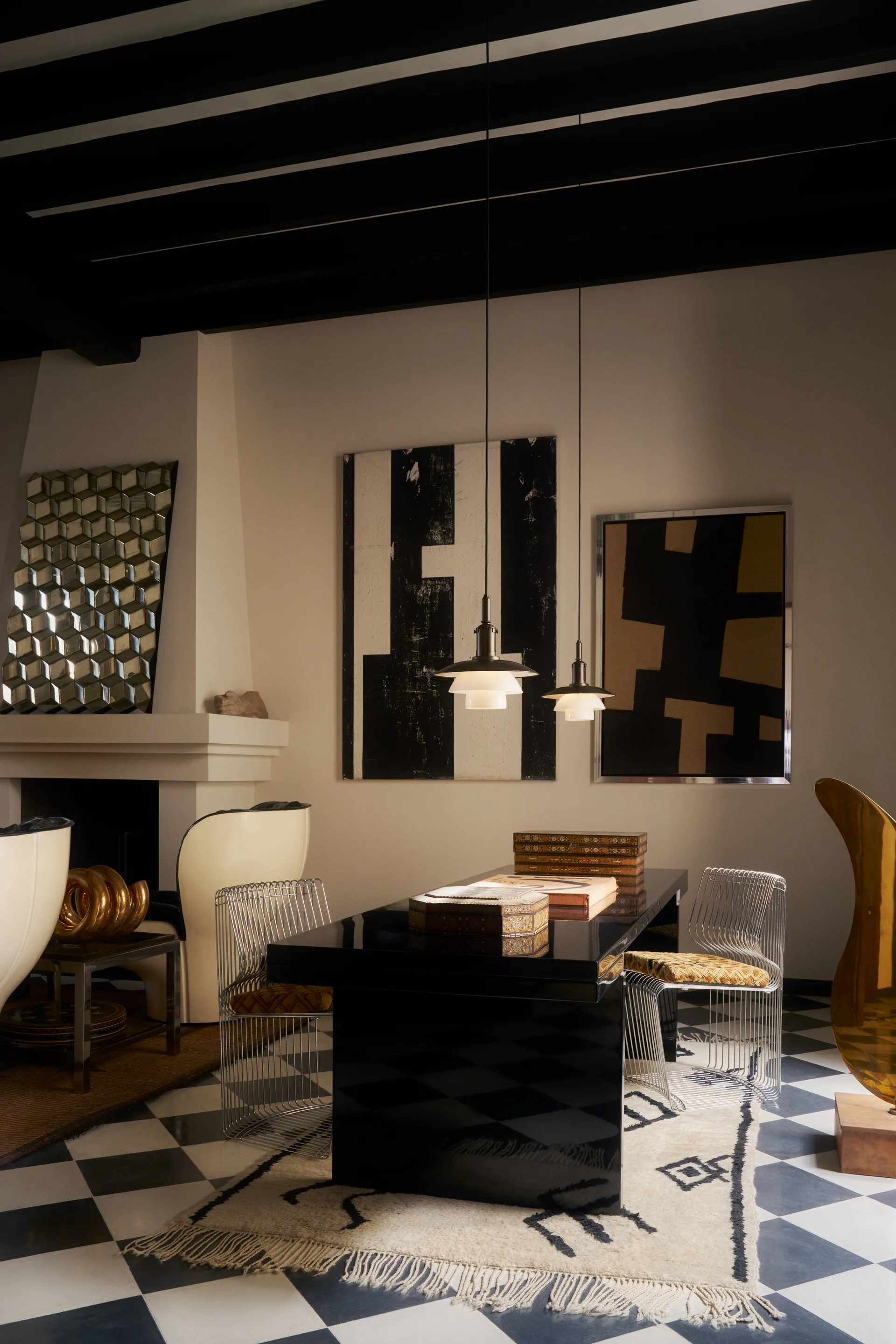 PH 3/3 Luna pendel, Aged brass-opalglas Louis Poulsen