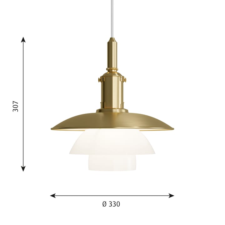 PH 3/3 pendel Limited Edition, Mässing-opalglas Louis Poulsen