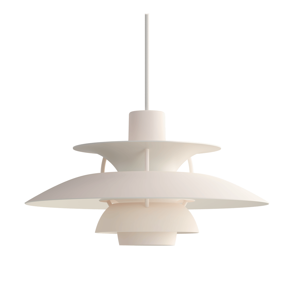 Louis Poulsen PH 5 MINI pendel monokrom Pale blush | Skandinavisk Design | Taklampor & Pendlar | Rosa