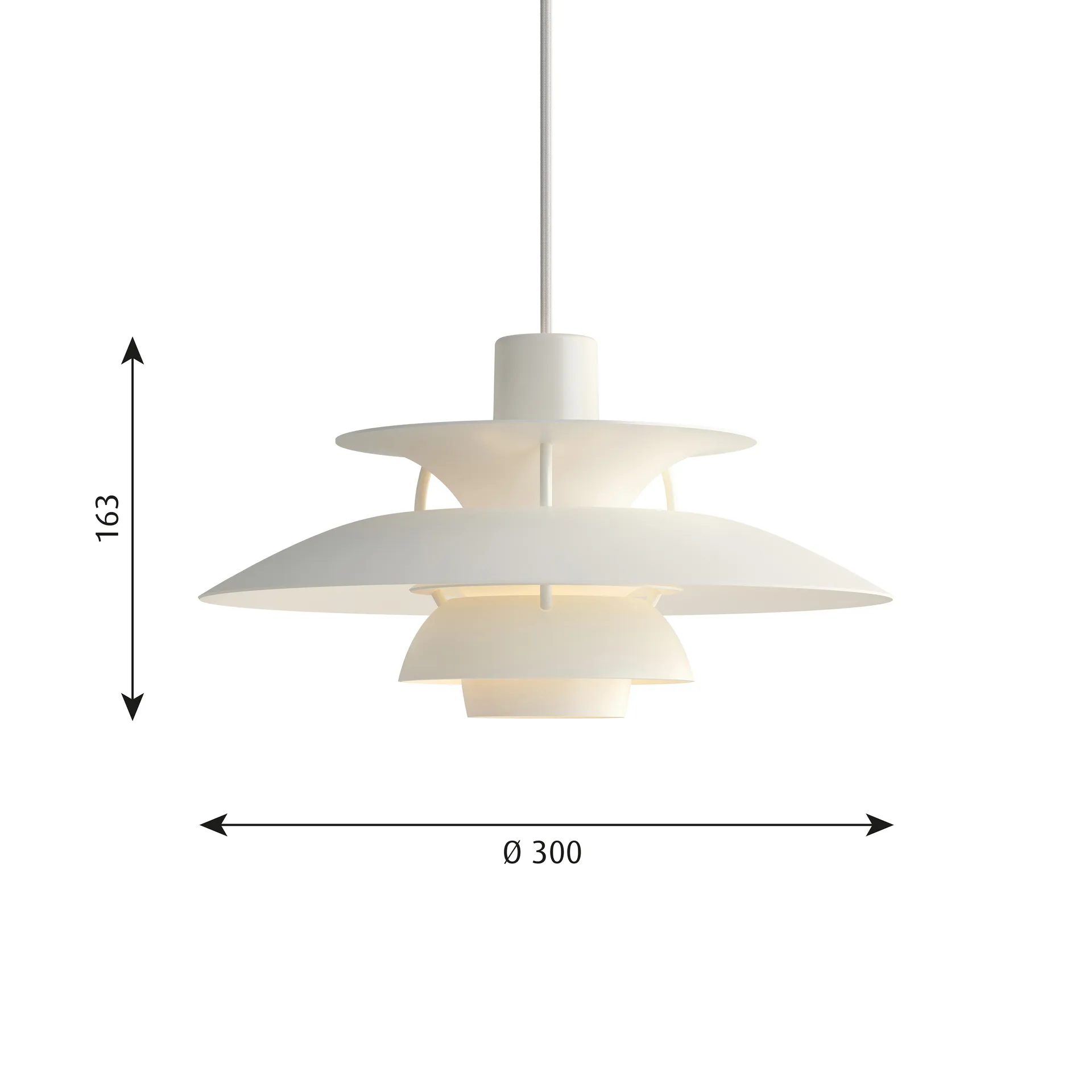PH 5 MINI pendel monokrom, Vit Louis Poulsen
