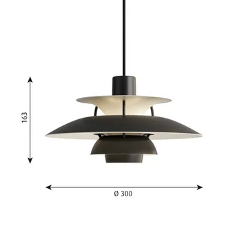 PH 5 pendel - Ø300, Monokrom svart - Louis Poulsen