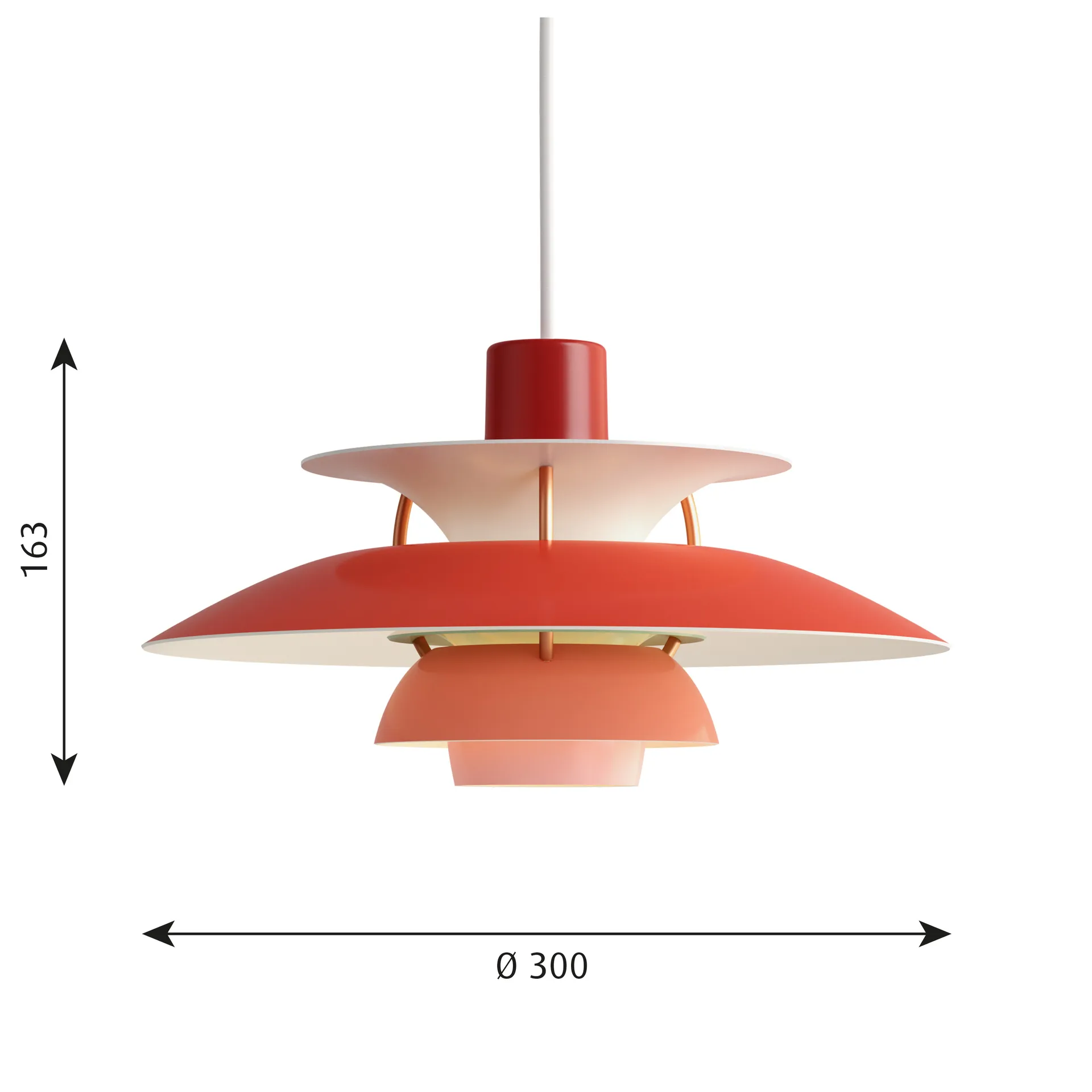 PH 5 pendel, Ø300, Röd Louis Poulsen