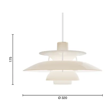 PH 5 pendel - Ø320, Opal beige - Louis Poulsen