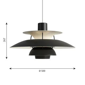 PH 5 pendel - Ø500, Svart - Louis Poulsen