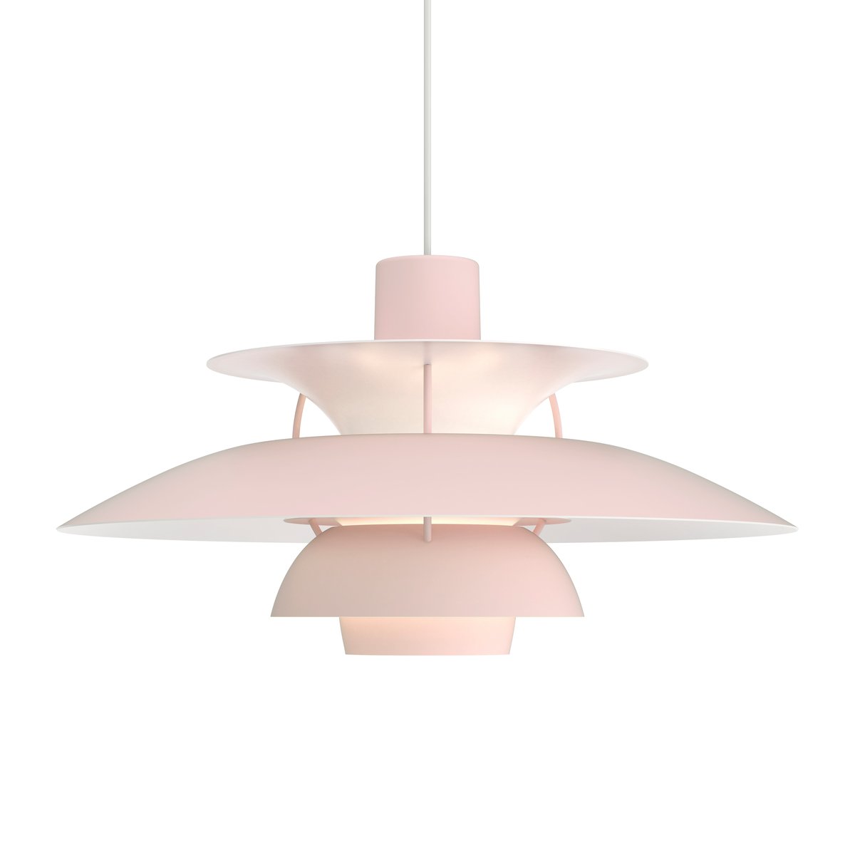 Louis Poulsen PH 5 pendel monokrom Ljusrosa | Skandinavisk Design | Taklampor & Pendlar | Rosa