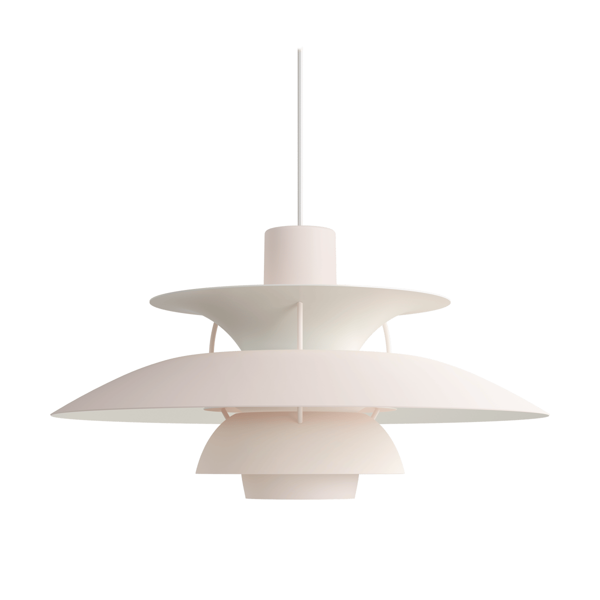 Louis Poulsen PH 5 pendel monokrom Pale blush | Skandinavisk Design | Taklampor & Pendlar | Rosa