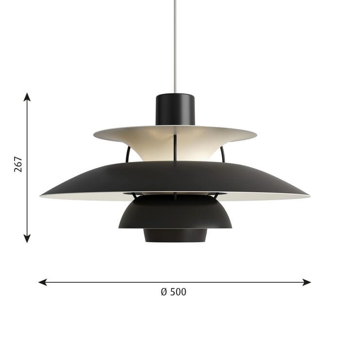 PH 5 pendel monokrom, Svart Louis Poulsen