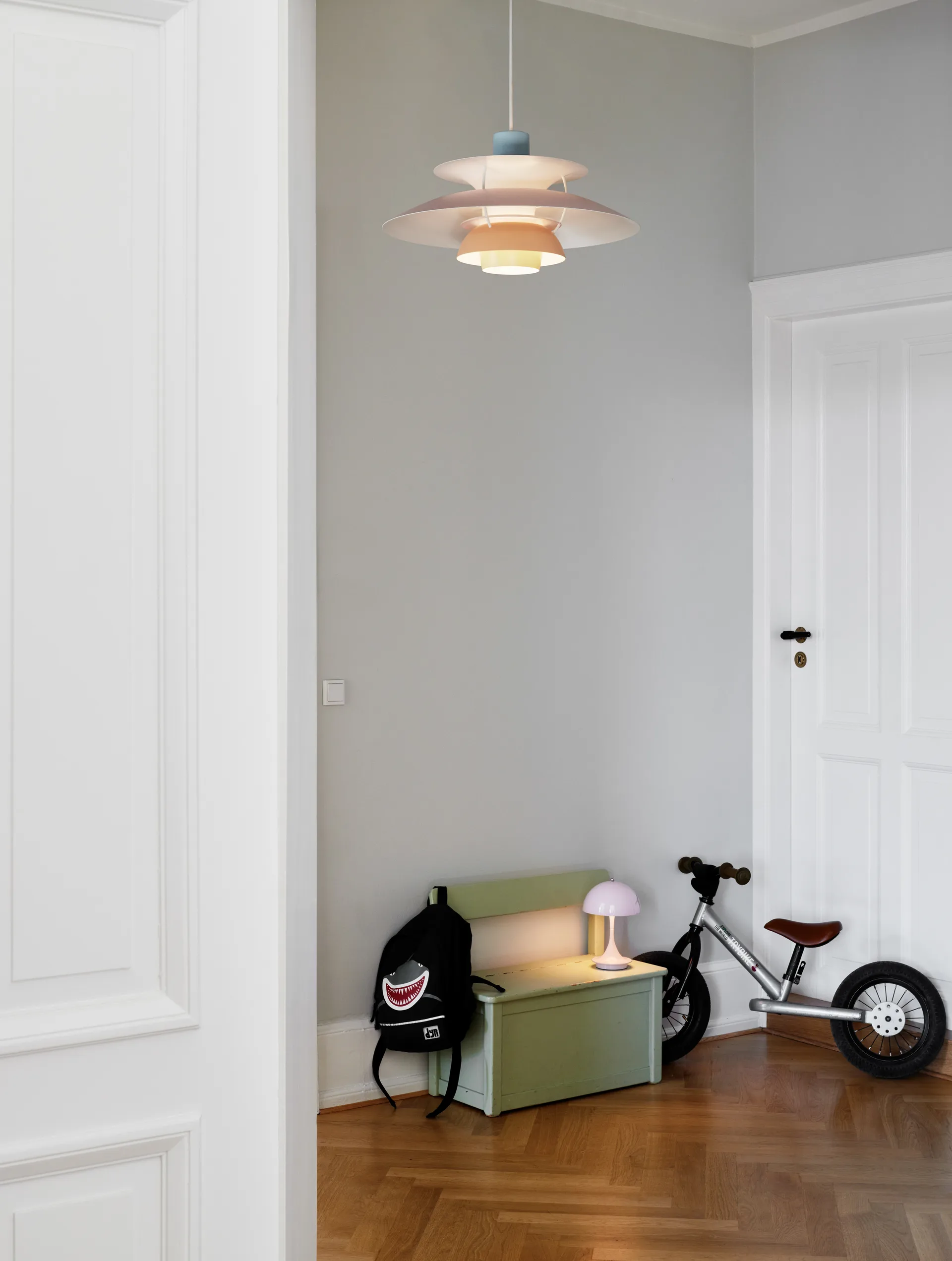 PH 5 pendel, Pastel-blå-rosa-persika Louis Poulsen