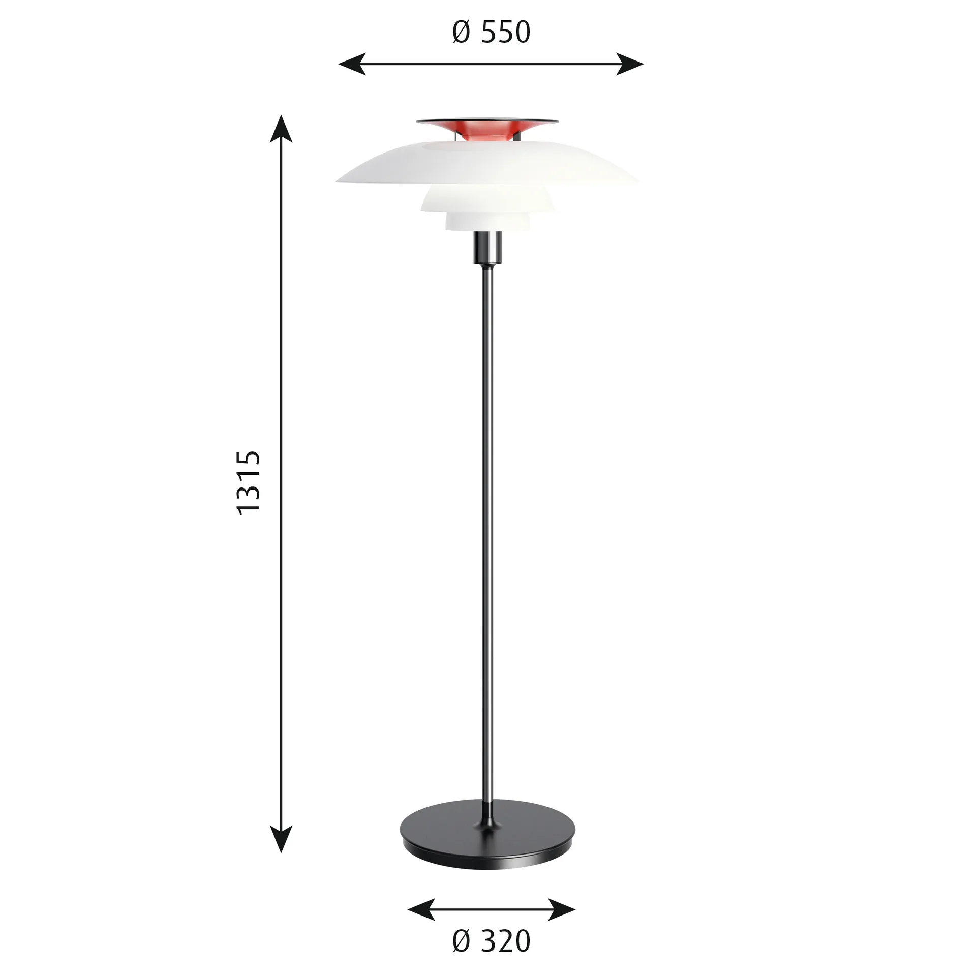 PH 80 golvlampa, Vit Louis Poulsen