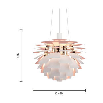 PH Artichoke Anniversary jubileumsutgåva pendel - Matte white-pale rose Ø48 cm - Louis Poulsen