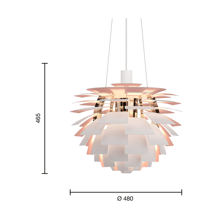 PH Artichoke Anniversary jubileumsutgåva pendel - Matte white-pale rose Ø48 cm - Louis Poulsen