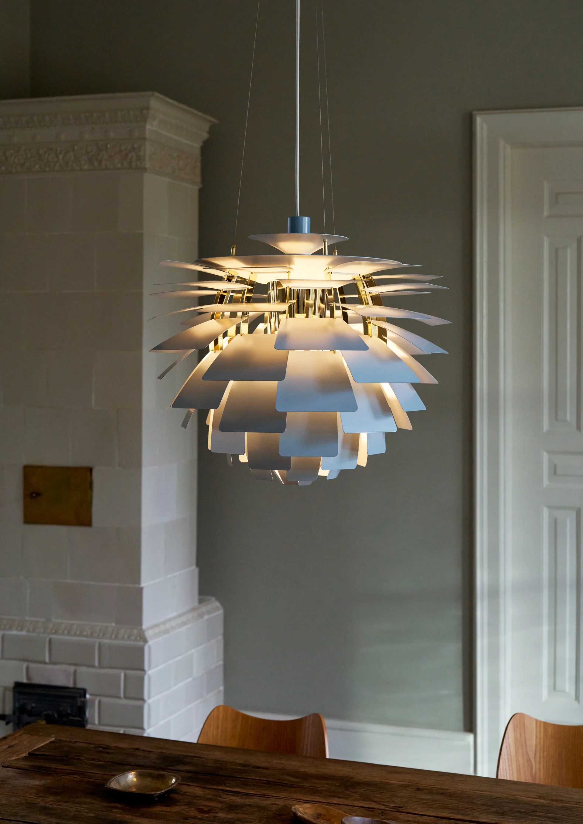 PH Artichoke pendel Ø48 cm, Dusty blue-brass metallised Louis Poulsen