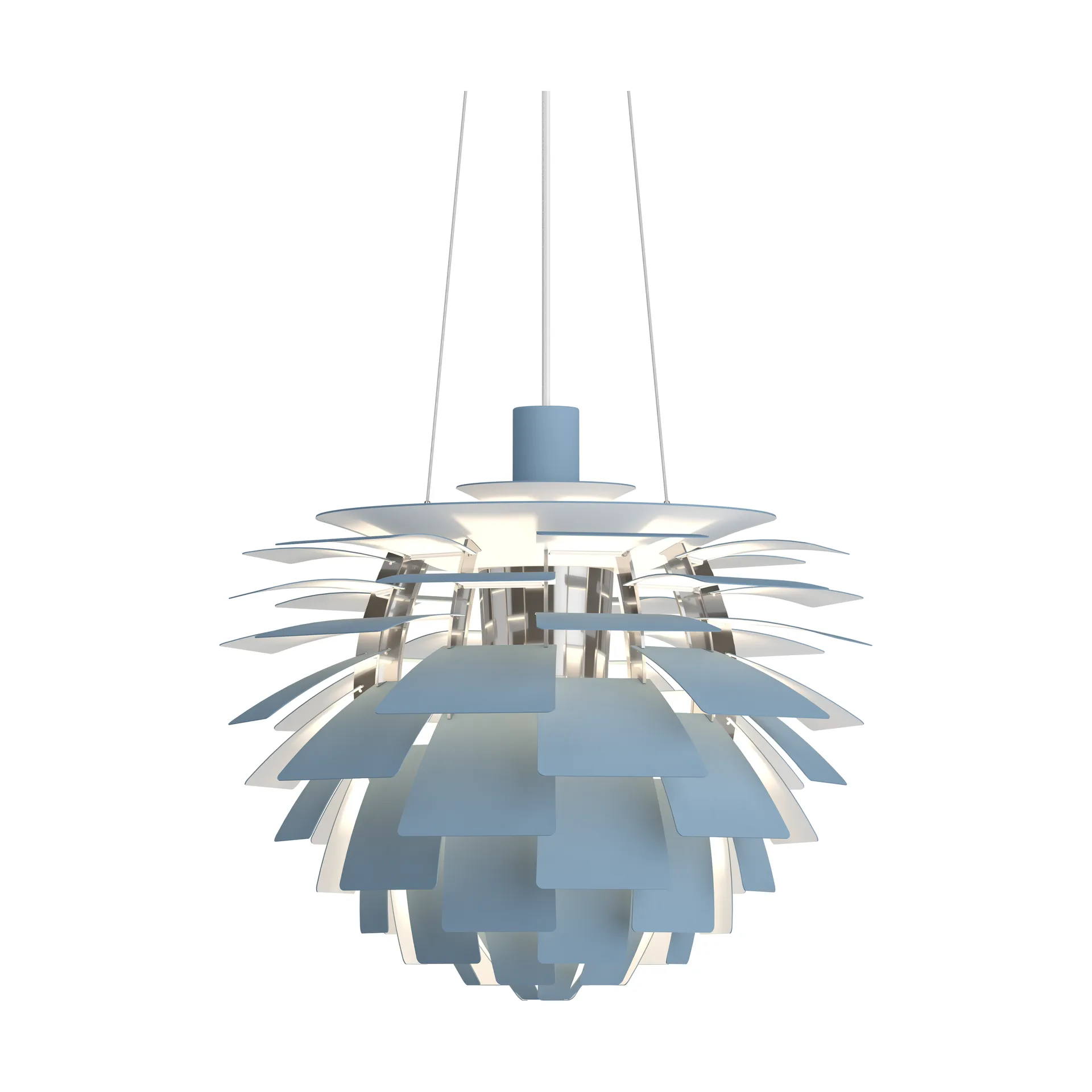 PH Artichoke pendel Ø48 cm, Dusty blue-high lustre chrome plated Louis Poulsen