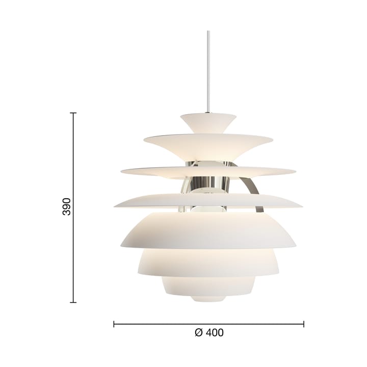 PH Snowball pendel E27, Soft white-chrome Louis Poulsen