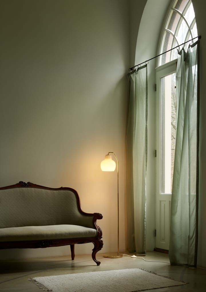VL Ring Crown golvlampa, Mässing-opalglas Louis Poulsen