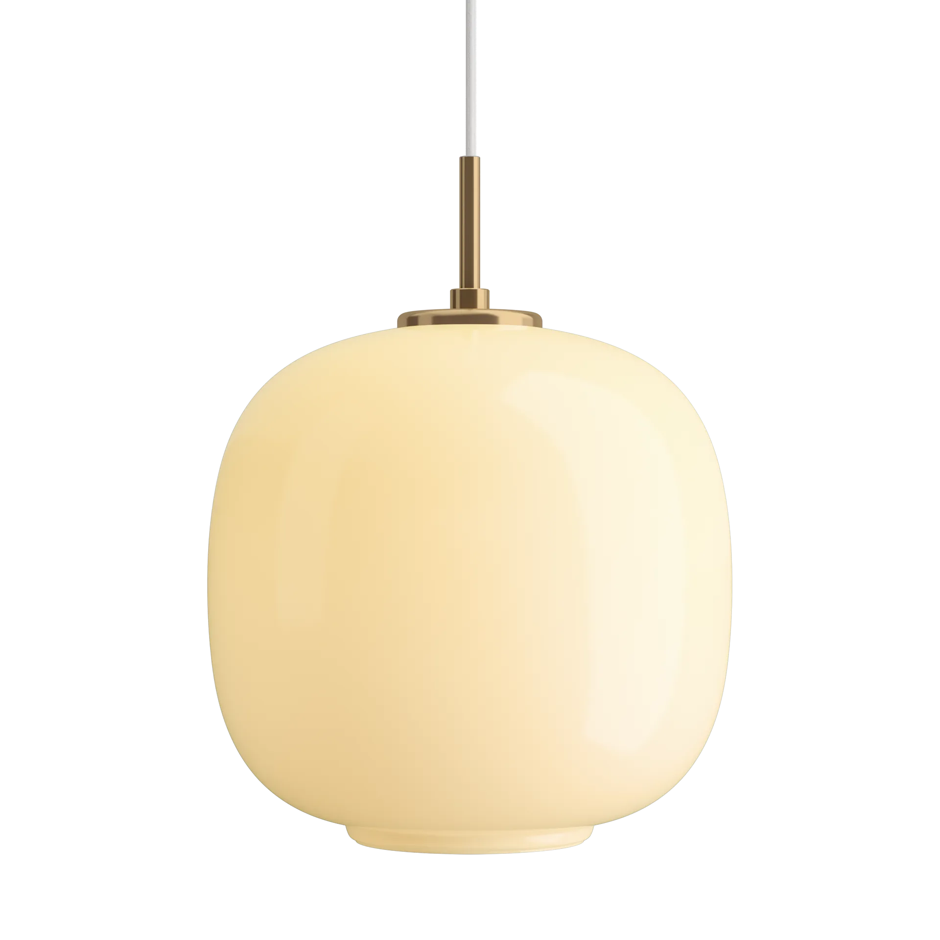 VL45 Radiohuspendel Ø25 cm, Brass-pale yellow glass Louis Poulsen