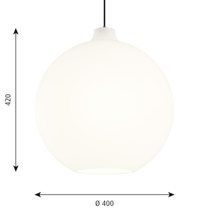 Wohlert pendel Ø40 cm, Vitt opalglas Louis Poulsen