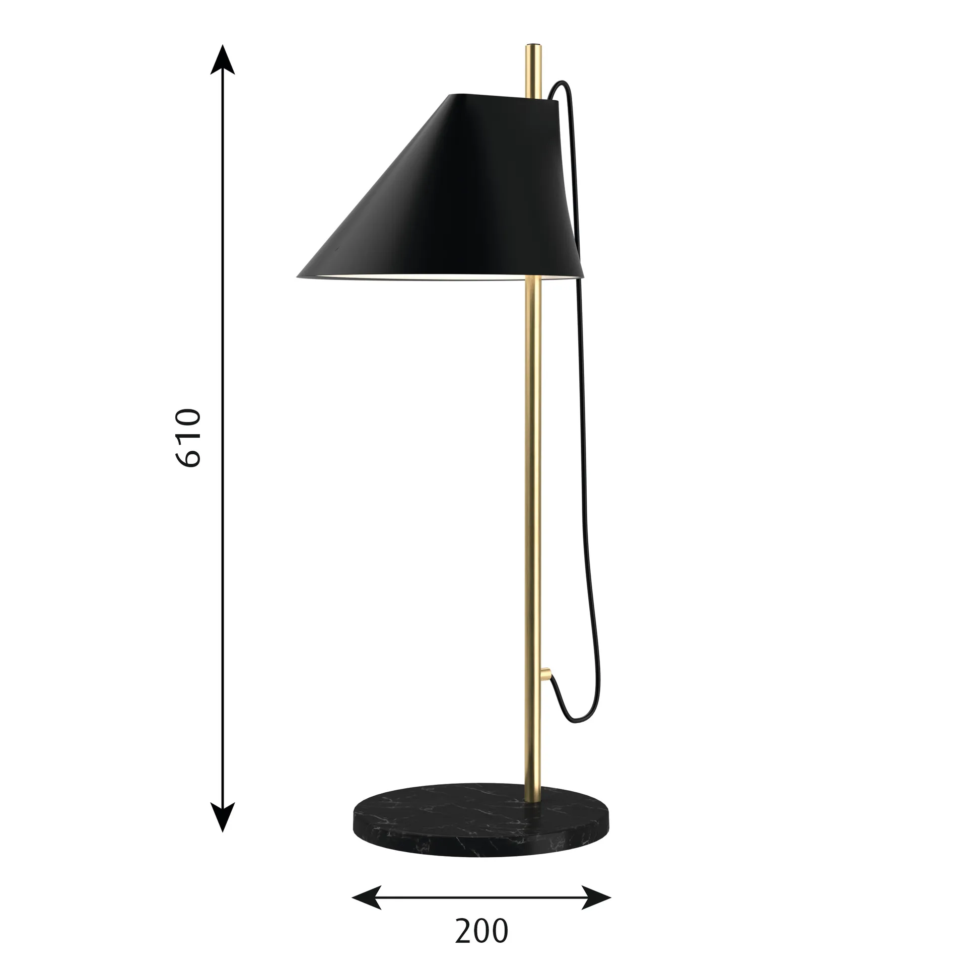 Yuh bordslampa, Svart-mässing Louis Poulsen