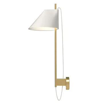 Yuh vägglampa - Vit-mässing - Louis Poulsen